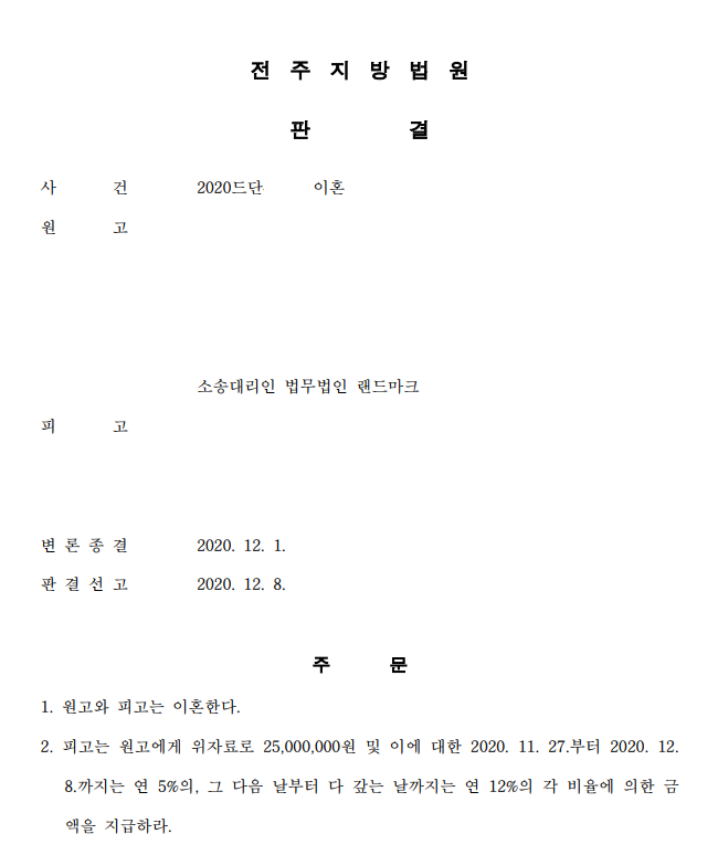 위자료산정기준