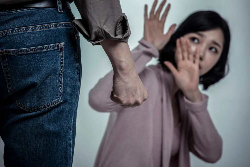 이혼 숙려기간 단축|폭력적인 상황에서 위협을 느끼는 여성의 모습