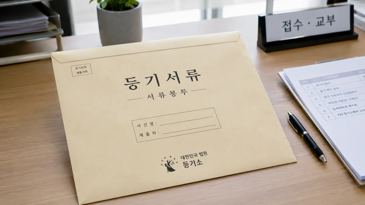 강남 상속재산 재산분할|대한민국 법원 등기소 제출용 등기서류 봉투와 관련 서류